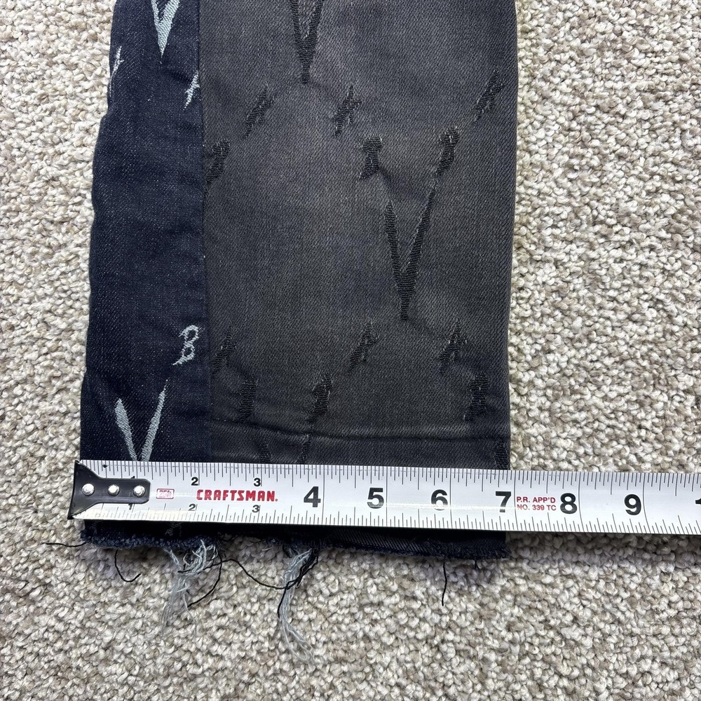 Valabasas Jeans Mens 29x34 Black Dark Wash Skinny Fit Logo Denim Distressed - Picture 12 of 12